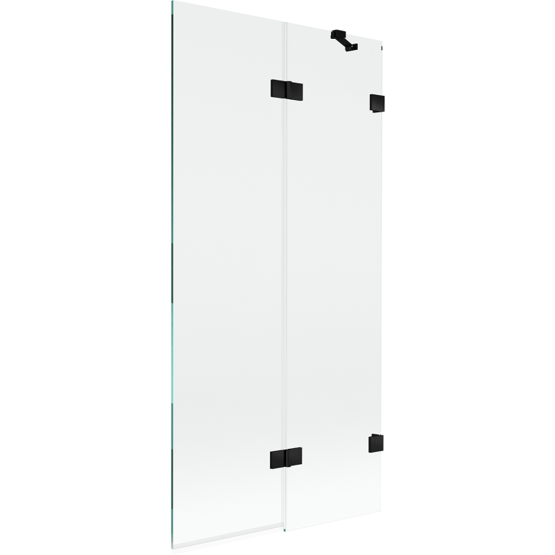 Mexen Lunar parawan nawannowy 2-skrzydłowy prawy 90 x 150 cm, transparent, czarny - 897-090-100-70-00-P