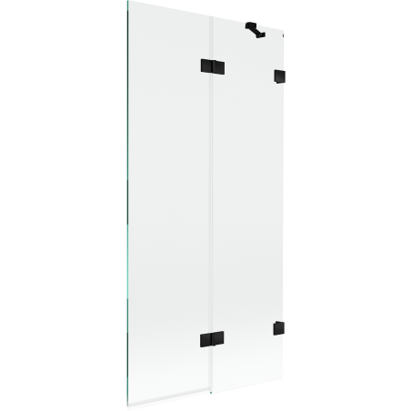 Mexen Lunar parawan nawannowy 2-skrzydłowy prawy 90 x 150 cm, transparent, czarny - 897-090-100-70-00-P