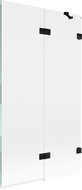 Mexen Lunar parawan nawannowy 2-skrzydłowy prawy 100 x 150 cm, transparent, czarny - 897-100-100-70-00-P