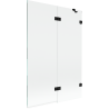 Mexen Lunar parawan nawannowy 2-skrzydłowy prawy 120 x 150 cm, transparent, czarny - 897-120-100-70-00-P