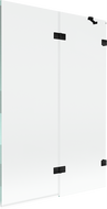 Mexen Lunar parawan nawannowy 2-skrzydłowy prawy 120 x 150 cm, transparent, czarny - 897-120-100-70-00-P