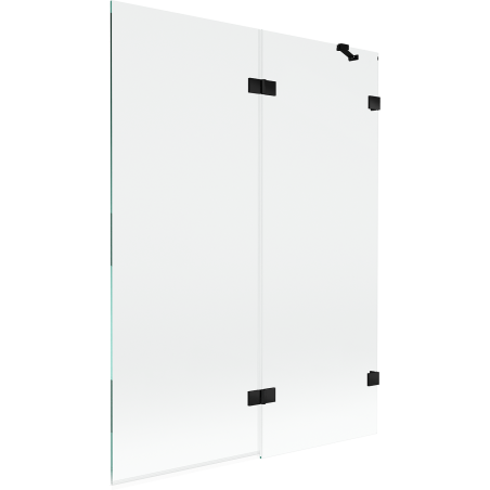 Mexen Lunar parawan nawannowy 2-skrzydłowy prawy 130 x 150 cm, transparent, czarny - 897-130-100-70-00-P
