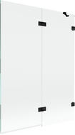 Mexen Lunar parawan nawannowy 2-skrzydłowy prawy 130 x 150 cm, transparent, czarny - 897-130-100-70-00-P