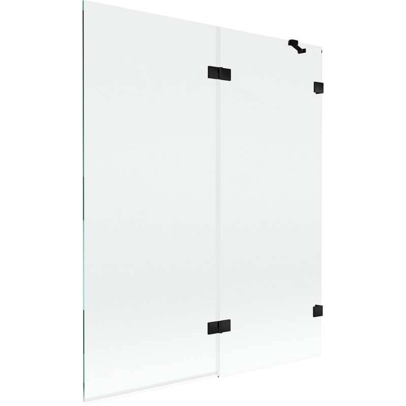Mexen Lunar parawan nawannowy 2-skrzydłowy prawy 140 x 150 cm, transparent, czarny - 897-140-100-70-00-P