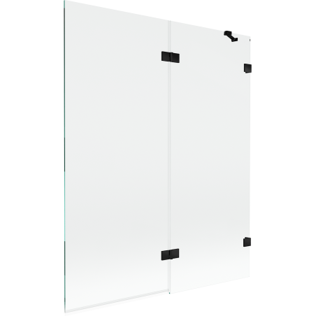 Mexen Lunar parawan nawannowy 2-skrzydłowy prawy 140 x 150 cm, transparent, czarny - 897-140-100-70-00-P