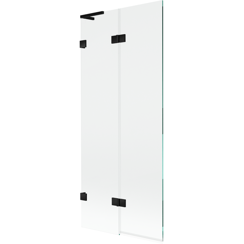 Mexen Lunar L parawan nawannowy 2-skrzydłowy lewy 80 x 150 cm, transparent, czarny - 897L-080-100-70-00-L