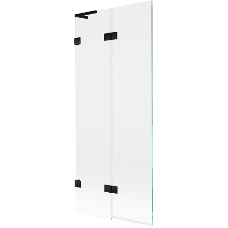 Mexen Lunar L parawan nawannowy 2-skrzydłowy lewy 80 x 150 cm, transparent, czarny - 897L-080-100-70-00-L