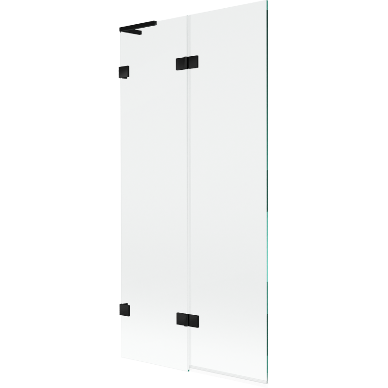 Mexen Lunar L parawan nawannowy 2-skrzydłowy lewy 90 x 150 cm, transparent, czarny - 897L-090-100-70-00-L