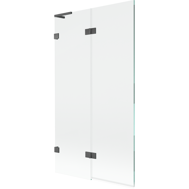 Mexen Lunar L parawan nawannowy 2-skrzydłowy lewy 100 x 150 cm, transparent, gun gray szczotkowany - 897L-100-100-66-00-L