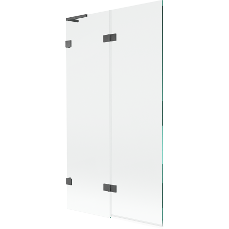Mexen Lunar L parawan nawannowy 2-skrzydłowy lewy 100 x 150 cm, transparent, gun gray szczotkowany - 897L-100-100-66-00-L