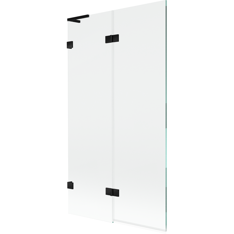 Mexen Lunar L parawan nawannowy 2-skrzydłowy lewy 100 x 150 cm, transparent, czarny - 897L-100-100-70-00-L