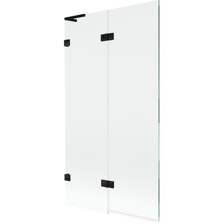 Mexen Lunar L parawan nawannowy 2-skrzydłowy lewy 100 x 150 cm, transparent, czarny - 897L-100-100-70-00-L