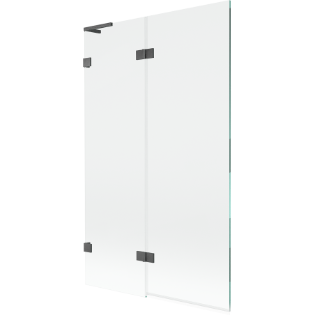 Mexen Lunar L parawan nawannowy 2-skrzydłowy lewy 110 x 150 cm, transparent, gun gray szczotkowany - 897L-110-100-66-00-L