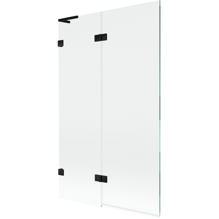 Mexen Lunar L parawan nawannowy 2-skrzydłowy lewy 110 x 150 cm, transparent, czarny - 897L-110-100-70-00-L