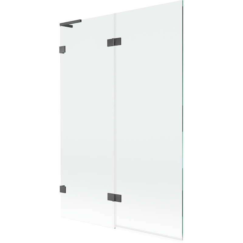 Mexen Lunar L parawan nawannowy 2-skrzydłowy lewy 120 x 150 cm, transparent, gun gray szczotkowany - 897L-120-100-66-00-L