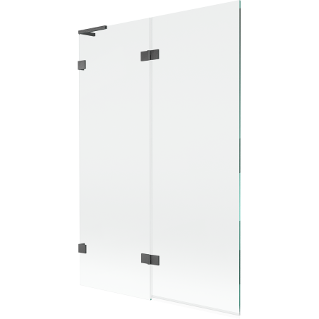 Mexen Lunar L parawan nawannowy 2-skrzydłowy lewy 120 x 150 cm, transparent, gun gray szczotkowany - 897L-120-100-66-00-L