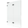 Mexen Lunar L parawan nawannowy 2-skrzydłowy lewy 120 x 150 cm, transparent, gun gray szczotkowany - 897L-120-100-66-00-L