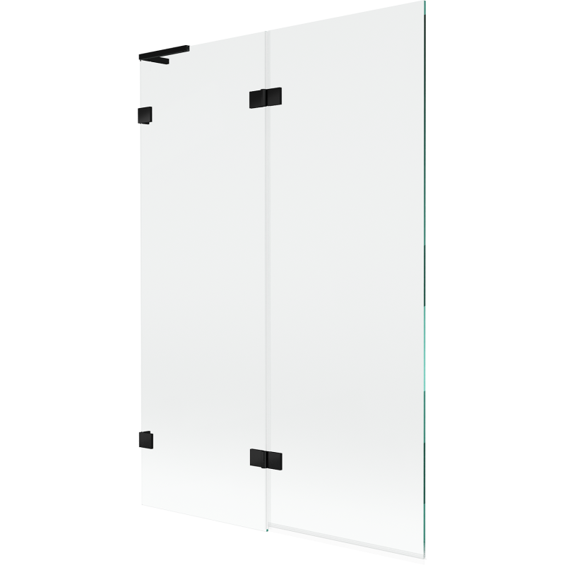 Mexen Lunar L parawan nawannowy 2-skrzydłowy lewy 120 x 150 cm, transparent, czarny - 897L-120-100-70-00-L