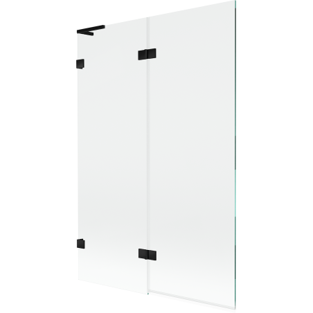 Mexen Lunar L parawan nawannowy 2-skrzydłowy lewy 120 x 150 cm, transparent, czarny - 897L-120-100-70-00-L