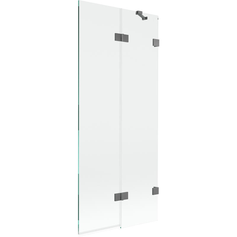 Mexen Lunar parawan nawannowy 2-skrzydłowy prawy 80 x 150 cm, transparent, gun metal - 897-080-100-95-00-P