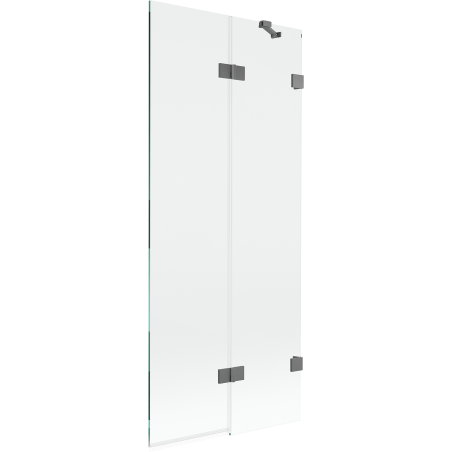 Mexen Lunar parawan nawannowy 2-skrzydłowy prawy 80 x 150 cm, transparent, gun metal - 897-080-100-95-00-P
