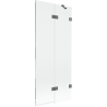 Mexen Lunar parawan nawannowy 2-skrzydłowy prawy 80 x 150 cm, transparent, gun metal - 897-080-100-95-00-P