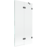 Mexen Lunar parawan nawannowy 2-skrzydłowy prawy 90 x 150 cm, transparent, gun metal - 897-090-100-95-00-P