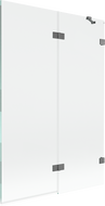 Mexen Lunar parawan nawannowy 2-skrzydłowy prawy 120 x 150 cm, transparent, gun metal - 897-120-100-95-00-P