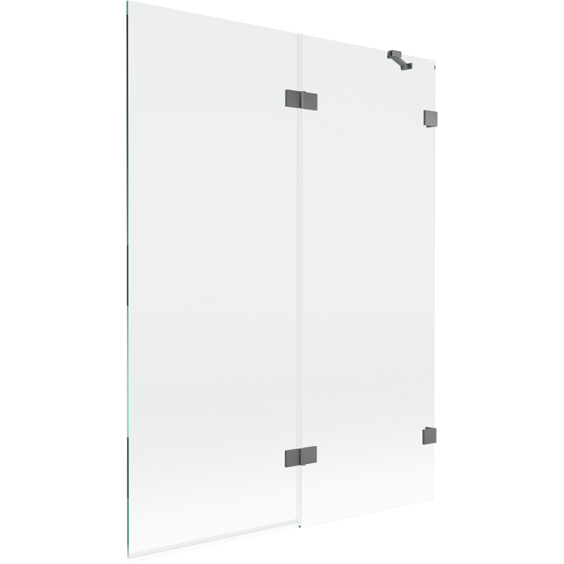 Mexen Lunar parawan nawannowy 2-skrzydłowy prawy 130 x 150 cm, transparent, gun metal - 897-130-100-95-00-P