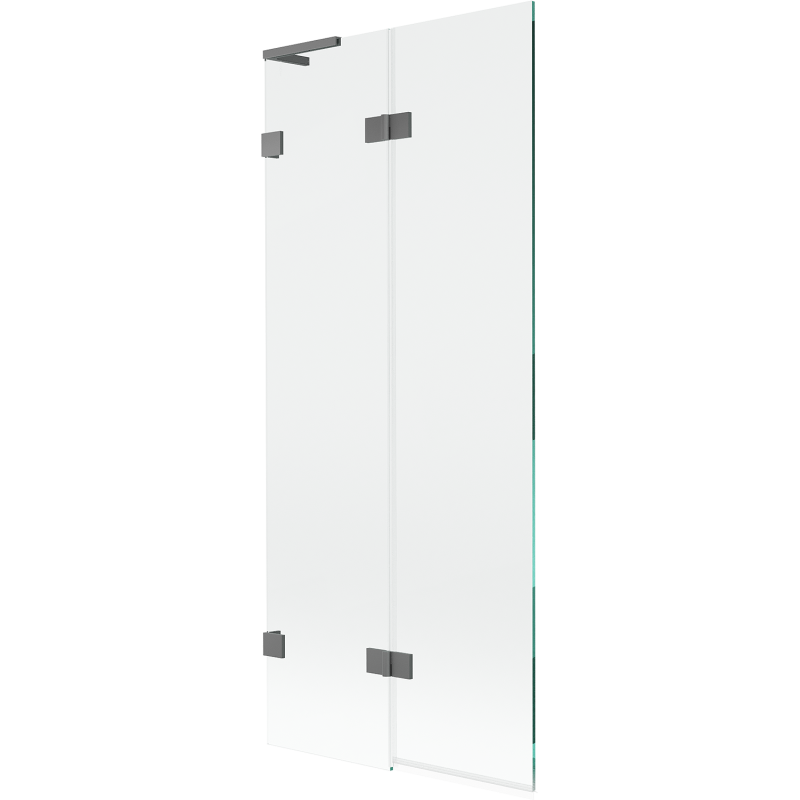 Mexen Lunar L parawan nawannowy 2-skrzydłowy lewy 80 x 150 cm, transparent, gun metal - 897L-080-100-95-00-L