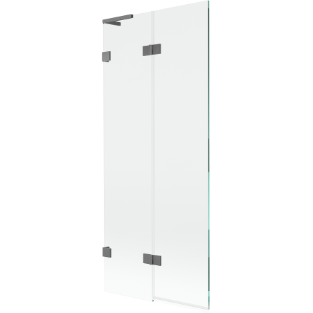 Mexen Lunar L parawan nawannowy 2-skrzydłowy lewy 80 x 150 cm, transparent, gun metal - 897L-080-100-95-00-L