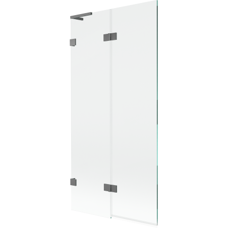 Mexen Lunar L parawan nawannowy 2-skrzydłowy lewy 90 x 150 cm, transparent, gun metal - 897L-090-100-95-00-L