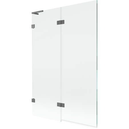 Mexen Lunar L parawan nawannowy 2-skrzydłowy lewy 120 x 150 cm, transparent, gun metal - 897L-120-100-95-00-L