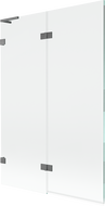 Mexen Lunar L parawan nawannowy 2-skrzydłowy lewy 120 x 150 cm, transparent, gun metal - 897L-120-100-95-00-L