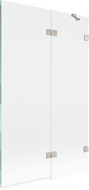 Mexen Lunar parawan nawannowy 2-skrzydłowy prawy 110 x 150 cm, transparent, nikiel szczotkowany - 897-110-100-97-00-P