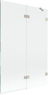 Mexen Lunar parawan nawannowy 2-skrzydłowy prawy 120 x 150 cm, transparent, nikiel szczotkowany - 897-120-100-97-00-P