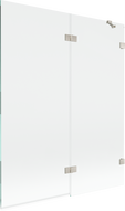 Mexen Lunar parawan nawannowy 2-skrzydłowy prawy 140 x 150 cm, transparent, nikiel szczotkowany - 897-140-100-97-00-P
