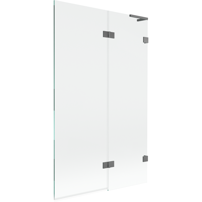 Mexen Lunar L parawan nawannowy 2-skrzydłowy prawy 110 x 150 cm, transparent, gun metal - 897L-110-100-95-00-P