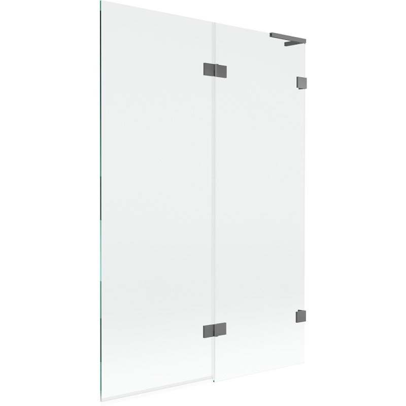 Mexen Lunar L parawan nawannowy 2-skrzydłowy prawy 120 x 150 cm, transparent, gun metal - 897L-120-100-95-00-P