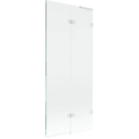 Mexen Lunar L parawan nawannowy 2-skrzydłowy prawy 80 x 150 cm, transparent, biały - 897L-080-100-20-00-P