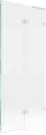 Mexen Lunar L parawan nawannowy 2-skrzydłowy prawy 80 x 150 cm, transparent, biały - 897L-080-100-20-00-P