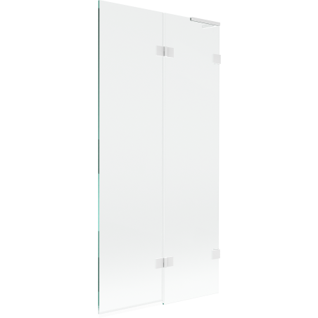 Mexen Lunar L parawan nawannowy 2-skrzydłowy prawy 90 x 150 cm, transparent, biały - 897L-090-100-20-00-P