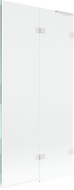 Mexen Lunar L parawan nawannowy 2-skrzydłowy prawy 90 x 150 cm, transparent, biały - 897L-090-100-20-00-P