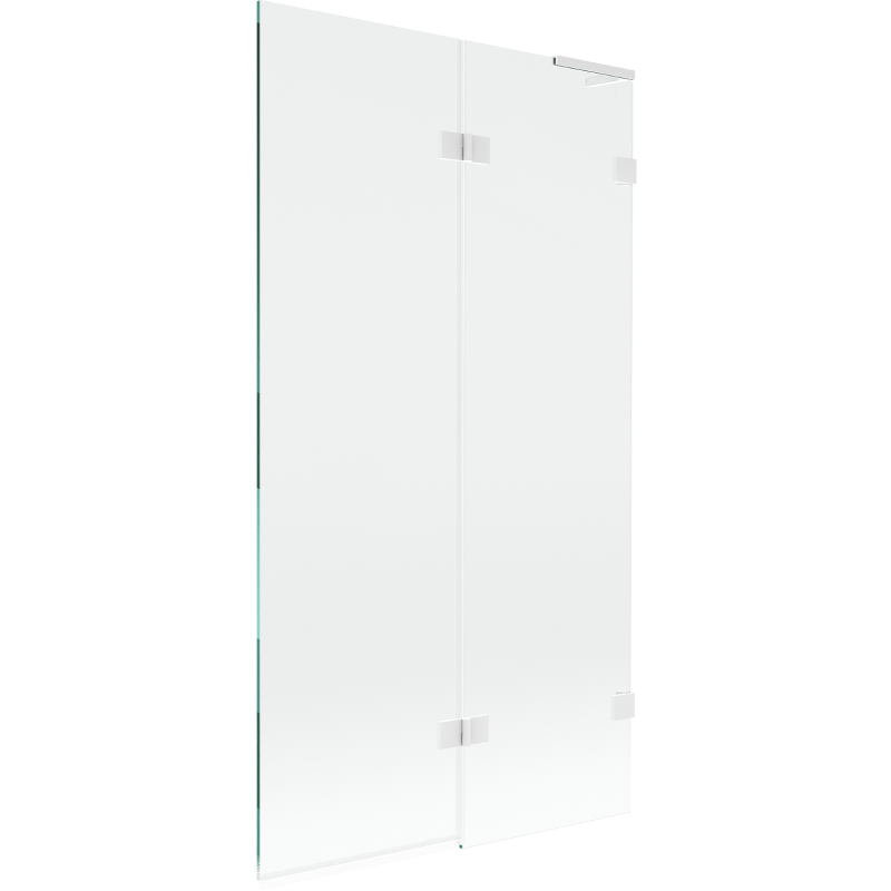 Mexen Lunar L parawan nawannowy 2-skrzydłowy prawy 100 x 150 cm, transparent, biały - 897L-100-100-20-00-P