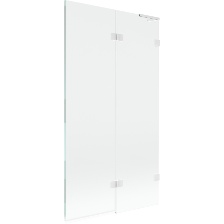 Mexen Lunar L parawan nawannowy 2-skrzydłowy prawy 100 x 150 cm, transparent, biały - 897L-100-100-20-00-P