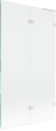 Mexen Lunar L parawan nawannowy 2-skrzydłowy prawy 100 x 150 cm, transparent, biały - 897L-100-100-20-00-P