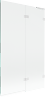 Mexen Lunar L parawan nawannowy 2-skrzydłowy prawy 110 x 150 cm, transparent, biały - 897L-110-100-20-00-P