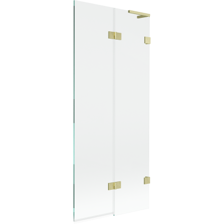 Mexen Lunar L parawan nawannowy 2-skrzydłowy prawy 80 x 150 cm, transparent, złoty szczotkowany - 897L-080-100-55-00-P