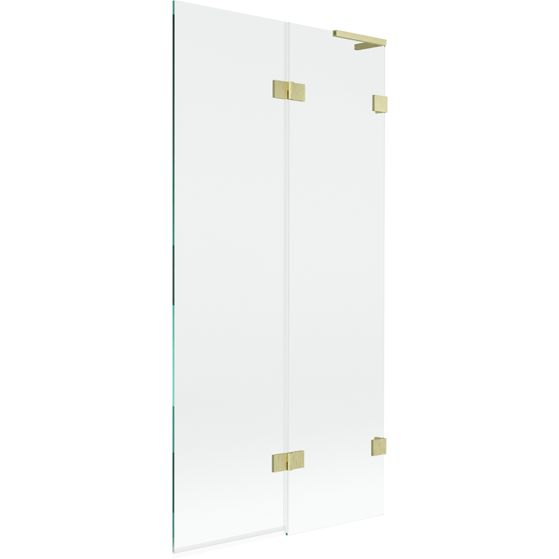 Mexen Lunar L parawan nawannowy 2-skrzydłowy prawy 90 x 150 cm, transparent, złoty szczotkowany - 897L-090-100-55-00-P