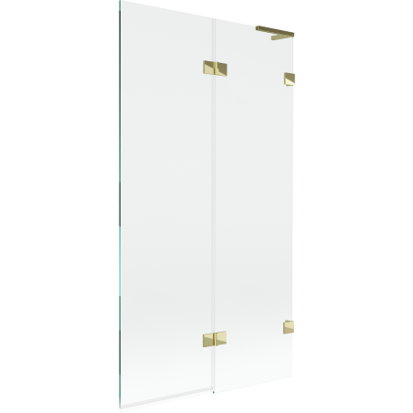 Mexen Lunar L parawan nawannowy 2-skrzydłowy prawy 100 x 150 cm, transparent, złoty - 897L-100-100-50-00-P
